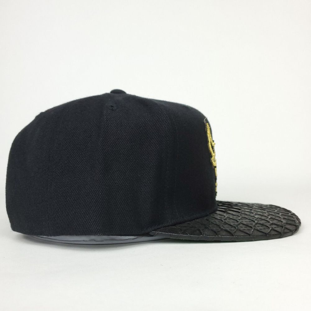 Chicago Bulls Mitchell & Ness NBA Snapback Hat Cap Fish Carp Skin Bill Black NWT - Picture 4 of 9
